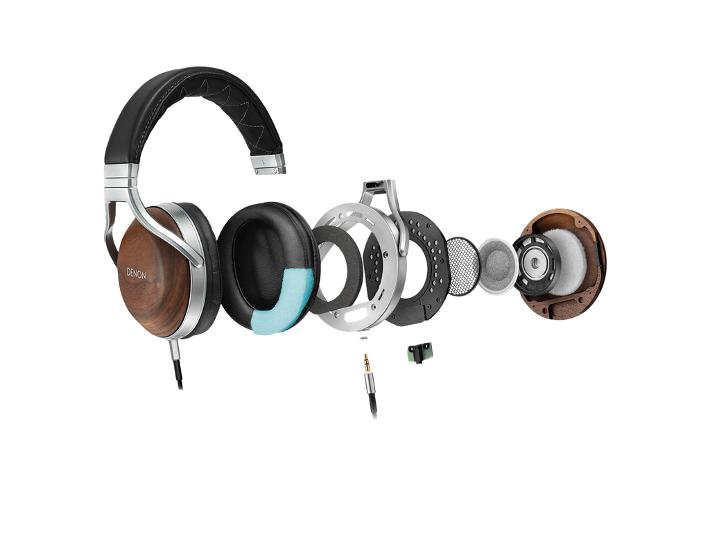 DENON AH-D7200 Closed-Back Over-Ear Headphones AMERICAN WALNUT - internal structure