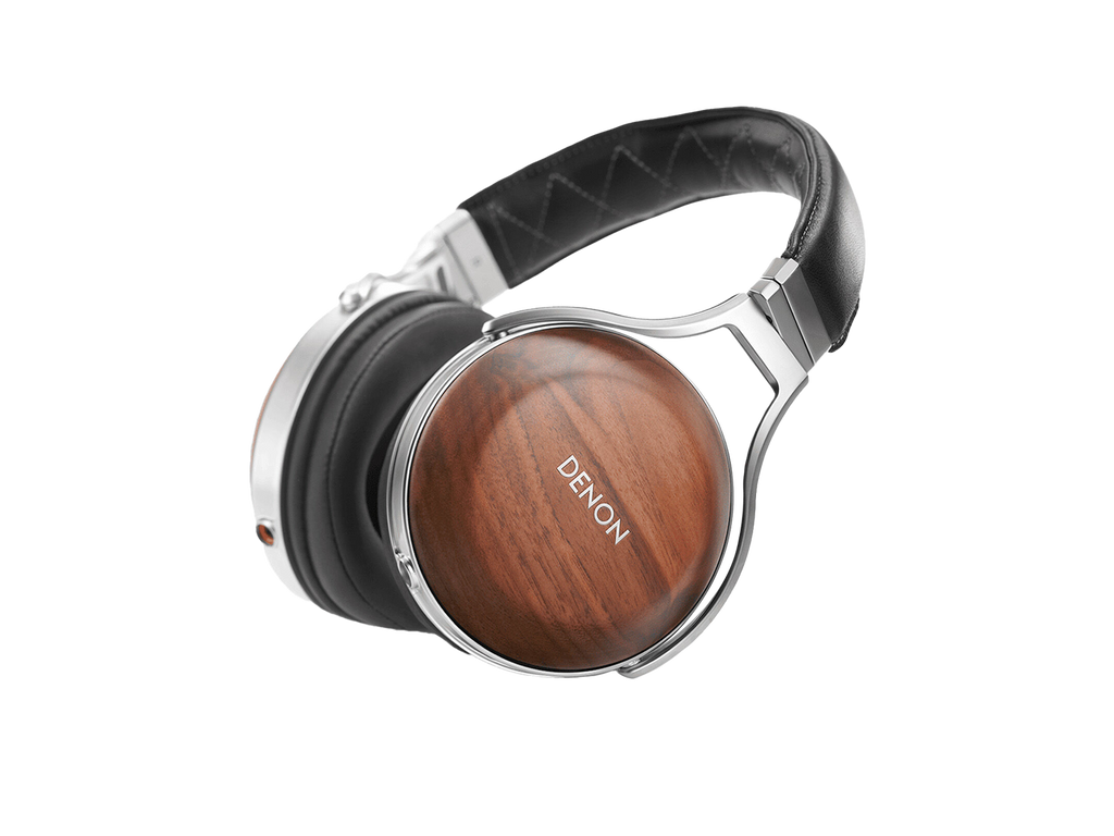 DENON AH-D7200 Closed-Back Over-Ear Headphones AMERICAN WALNUT - side view