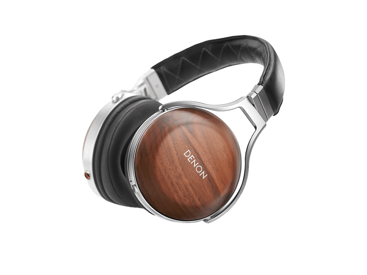 DENON AH-D7200 Closed-Back Over-Ear Headphones AMERICAN WALNUT - side view