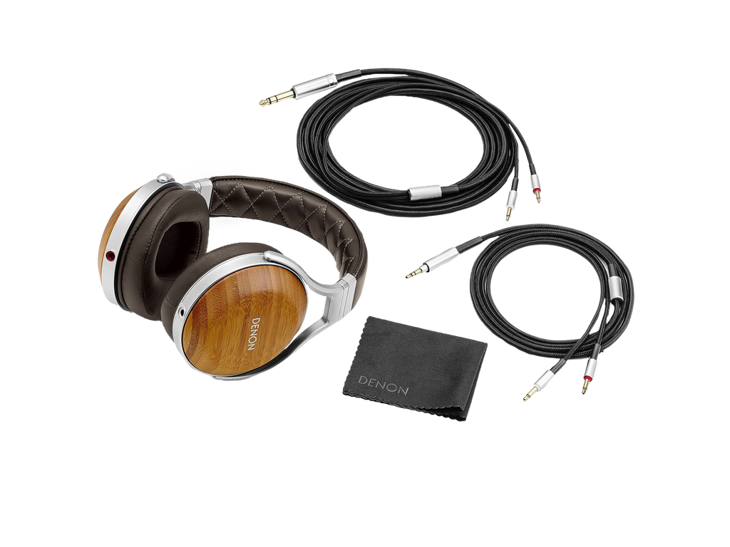 DENON AH-D9200 Closed-Back Over-Ear Headphones BAMBOO - included items
