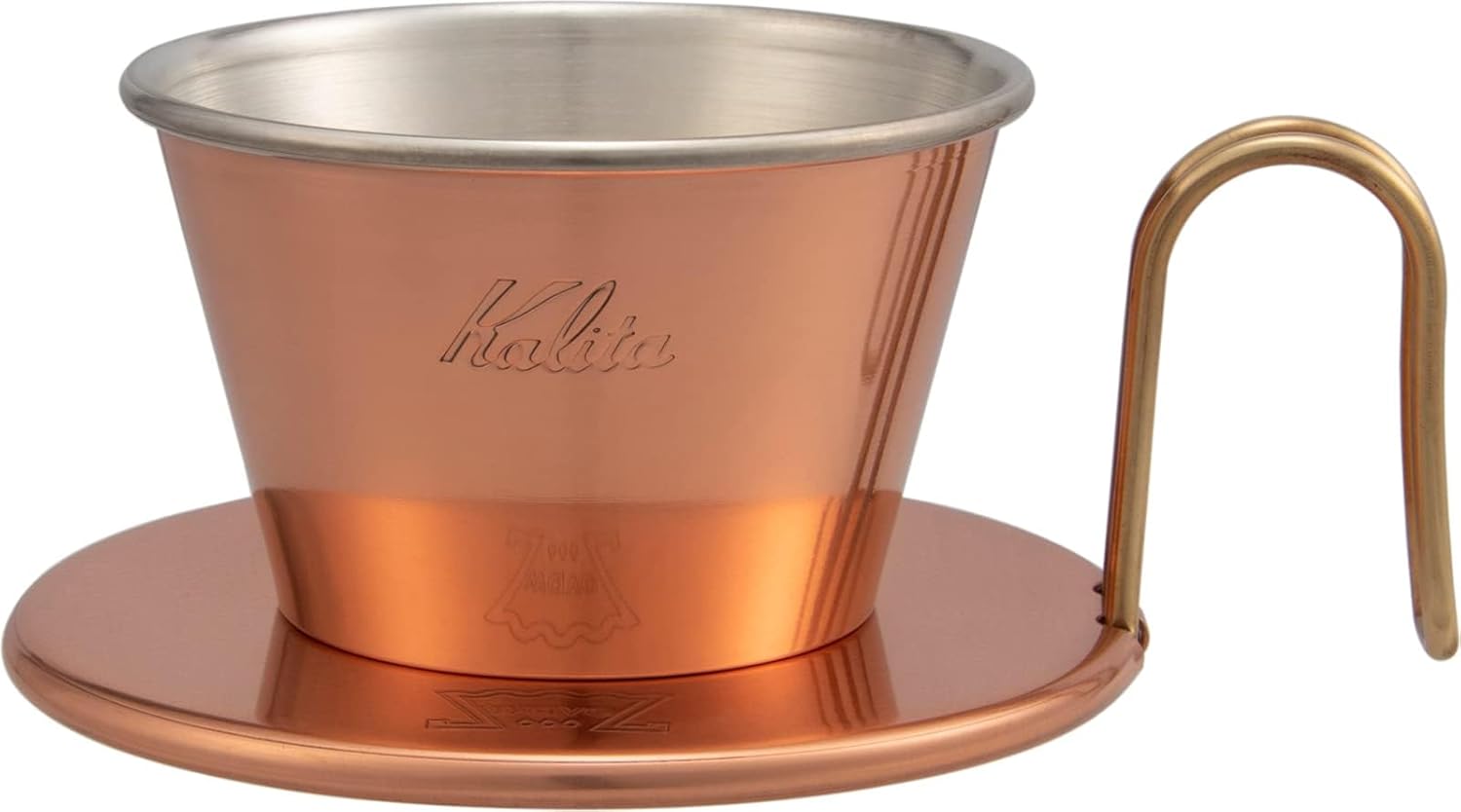 Kalita WDC-185 / WDC-155 Copper Coffee Dripper, with KWF-185 / KWF-155 Wave Filter