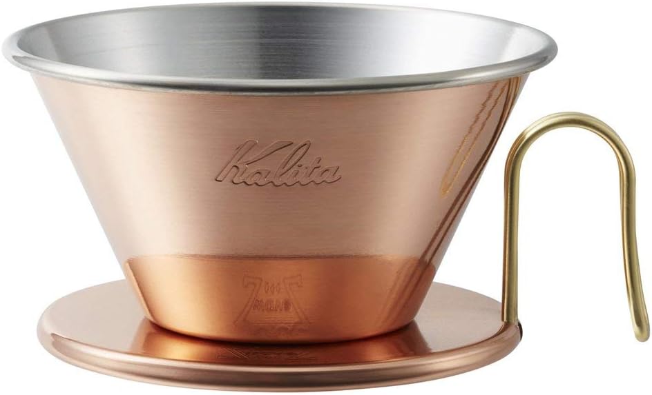 Kalita WDC-185 / WDC-155 Copper Coffee Dripper, with KWF-185 / KWF-155 Wave Filter